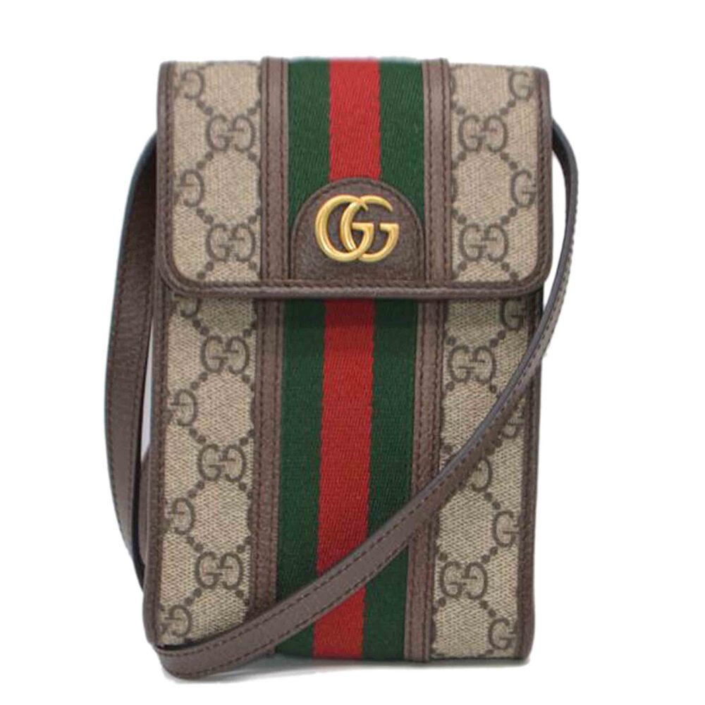 Gucci Ophidia GG Supreme Sherry Leather Shoulder Bag Brown